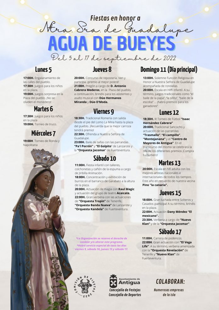 El Pregón en Agua de Bueyes da comienzo a las Fiestas en Honor a Nuestra Señora de Guadalupe